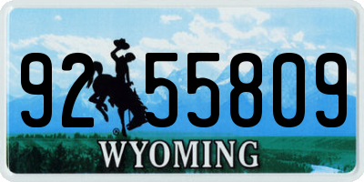 WY license plate 9255809