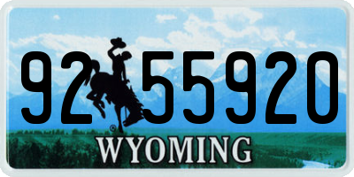 WY license plate 9255920