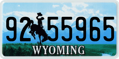 WY license plate 9255965