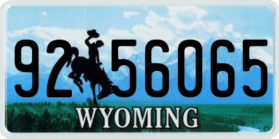 WY license plate 9256065