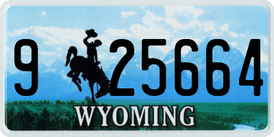 WY license plate 925664