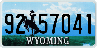 WY license plate 9257041