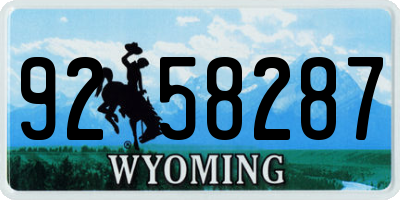 WY license plate 9258287