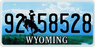 WY license plate 9258528