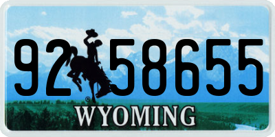 WY license plate 9258655