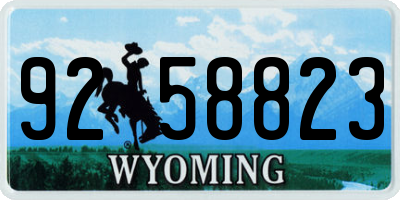 WY license plate 9258823
