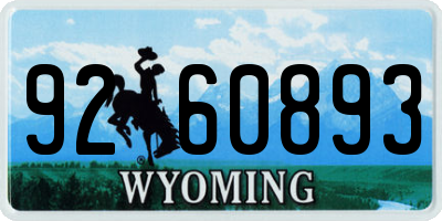 WY license plate 9260893