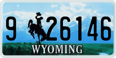 WY license plate 926146