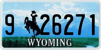 WY license plate 926271
