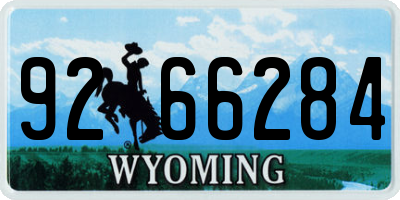 WY license plate 9266284