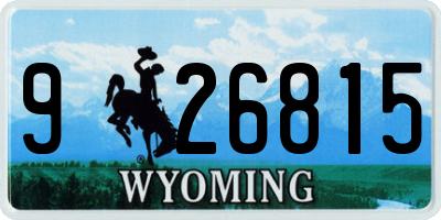 WY license plate 926815