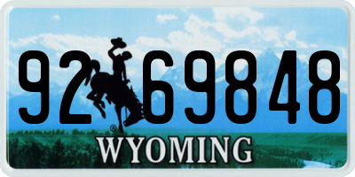 WY license plate 9269848