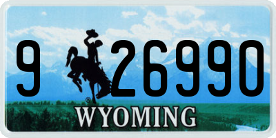 WY license plate 926990