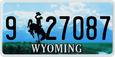 WY license plate 927087