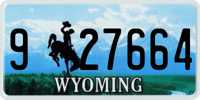WY license plate 927664