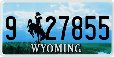 WY license plate 927855