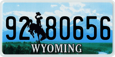 WY license plate 9280656