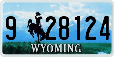 WY license plate 928124