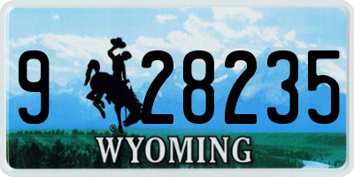WY license plate 928235
