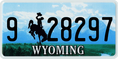 WY license plate 928297