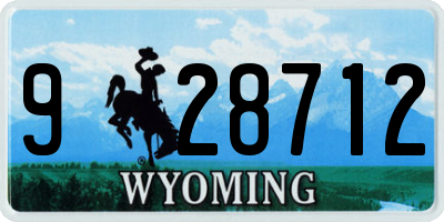 WY license plate 928712