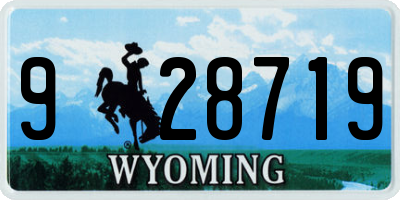 WY license plate 928719