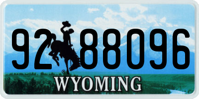 WY license plate 9288096