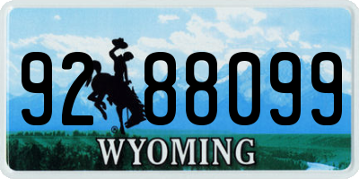 WY license plate 9288099