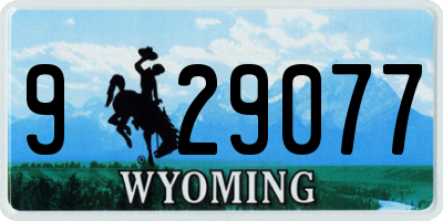 WY license plate 929077
