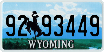WY license plate 9293449