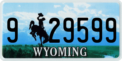 WY license plate 929599
