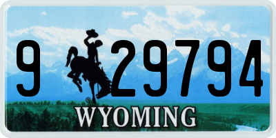 WY license plate 929794