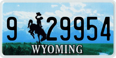 WY license plate 929954
