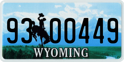 WY license plate 9300449