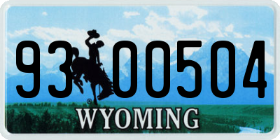 WY license plate 9300504