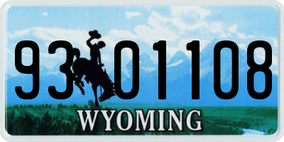 WY license plate 9301108