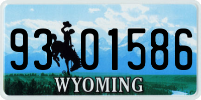 WY license plate 9301586