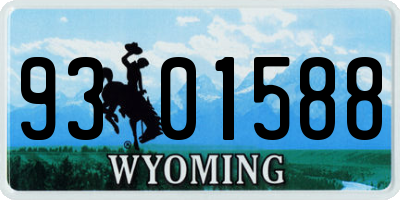 WY license plate 9301588