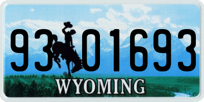 WY license plate 9301693