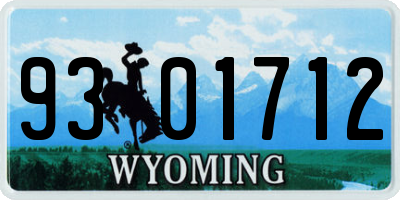 WY license plate 9301712