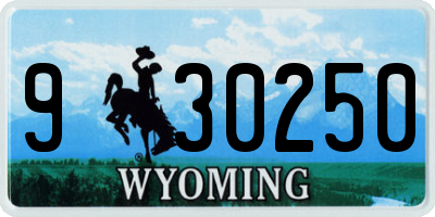 WY license plate 930250