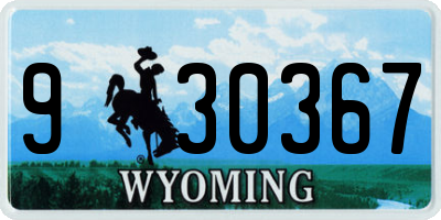 WY license plate 930367