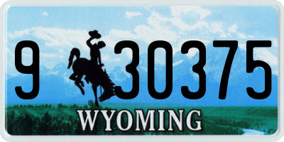 WY license plate 930375