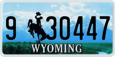 WY license plate 930447