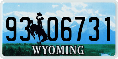 WY license plate 9306731