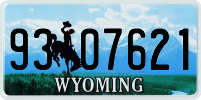 WY license plate 9307621