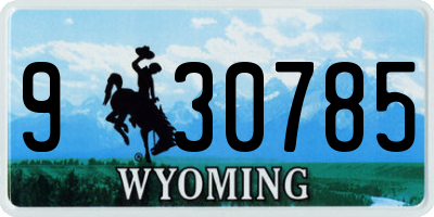 WY license plate 930785