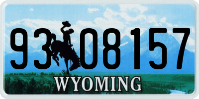 WY license plate 9308157