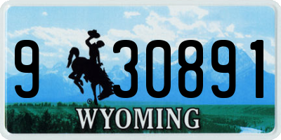 WY license plate 930891