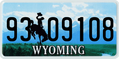 WY license plate 9309108